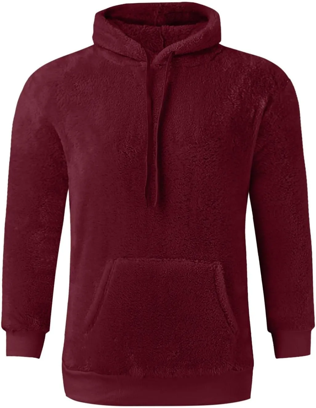 Men's Hooded Fleece Sweatshirt Big & Tall Heavy Hoodie Sherpa Fleece Lined Pullover Thick Winter Hooded Sweatshirt