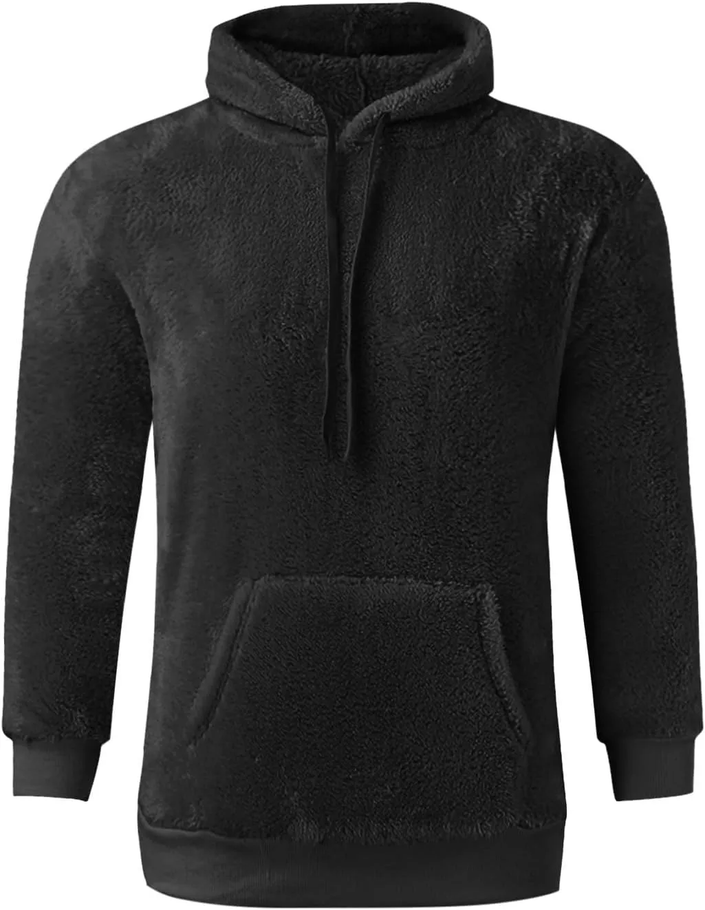 Men's Hooded Fleece Sweatshirt Big & Tall Heavy Hoodie Sherpa Fleece Lined Pullover Thick Winter Hooded Sweatshirt