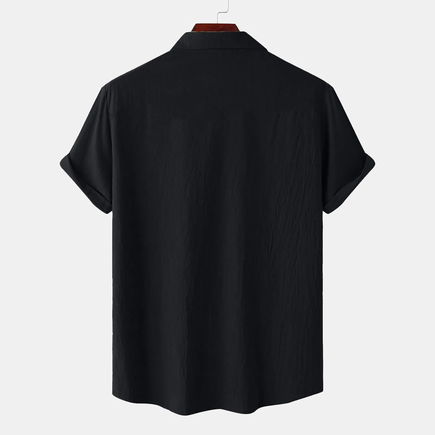 Mens Linen Cotton Shirts Button Down Short Sleeve Summer Clothes Trendy Outfits Casual Beach Dress Shirt Business