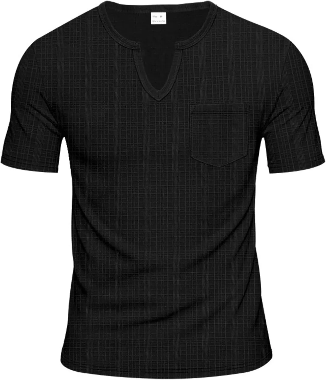 Men's Linen Henley Shirts Casual Short Sleeve V Neck Blouses Tops 2025 Summer Beach Hippie Shirts with Pocket