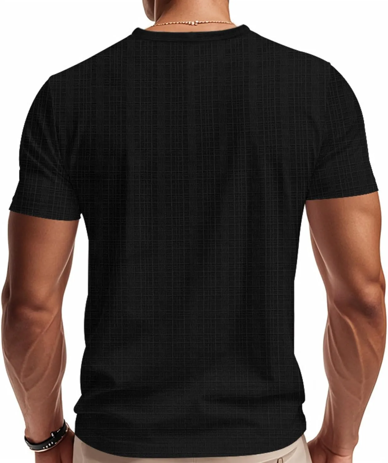 Men's Linen Henley Shirts Casual Short Sleeve V Neck Blouses Tops 2025 Summer Beach Hippie Shirts with Pocket