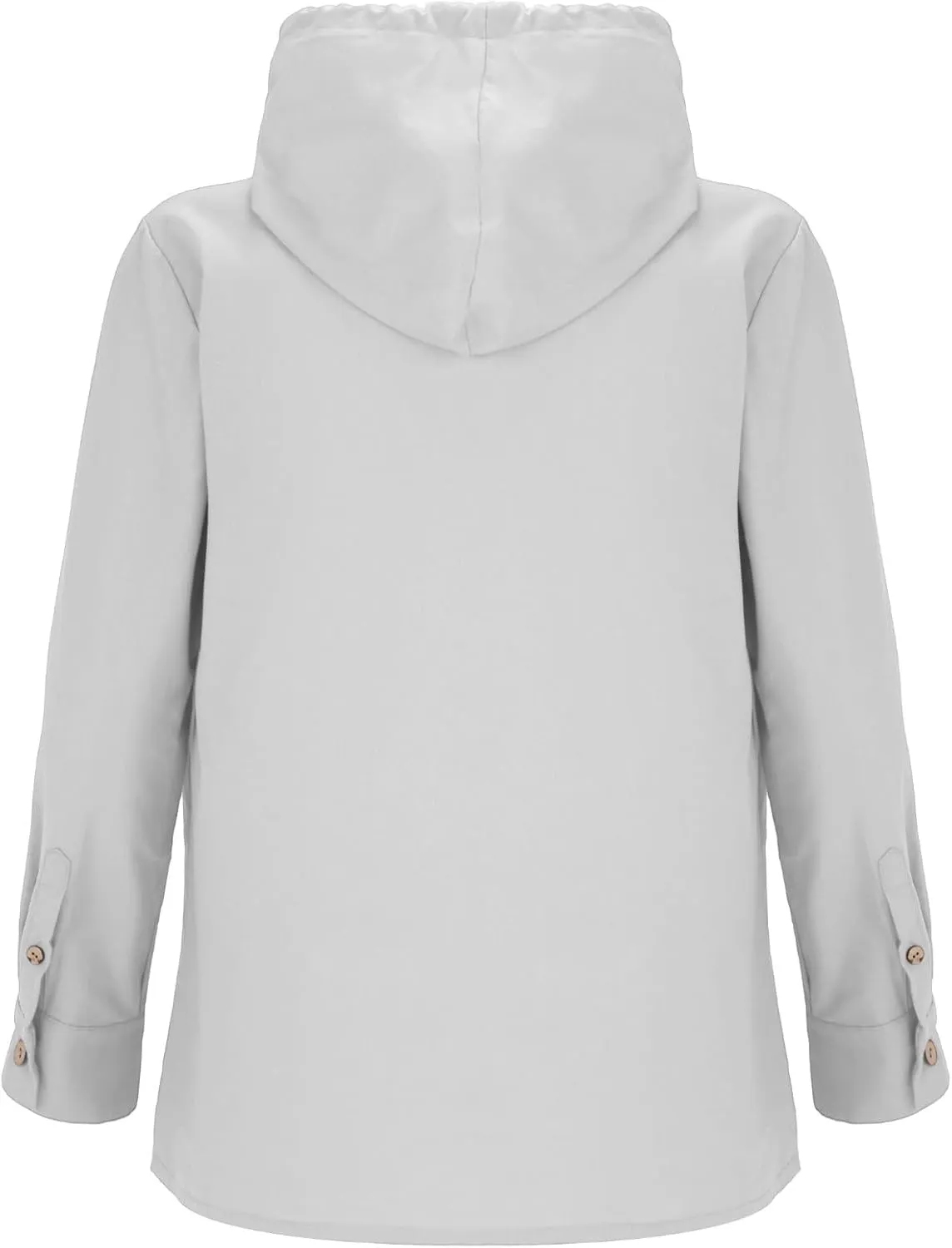 Mens Long Sleeve Linen Hippie Shirts with Hood V Neck Button Up Hooded Sweatshirts Casual Hawaiian Beach Yoga Shirts