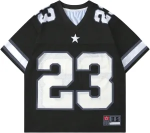 Men's Number Graphic Jersey Shirts Short Sleeve Striped Casual T Shirt Top Athletic Sports Jersey T Shirts Streetwear