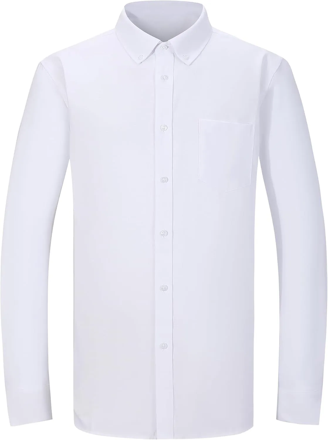 Men's Oxford Shirt Regular-Fit Button Down Collar Shirts Long Sleeve Dress Shirts Wrinkle Resistant with Pocket