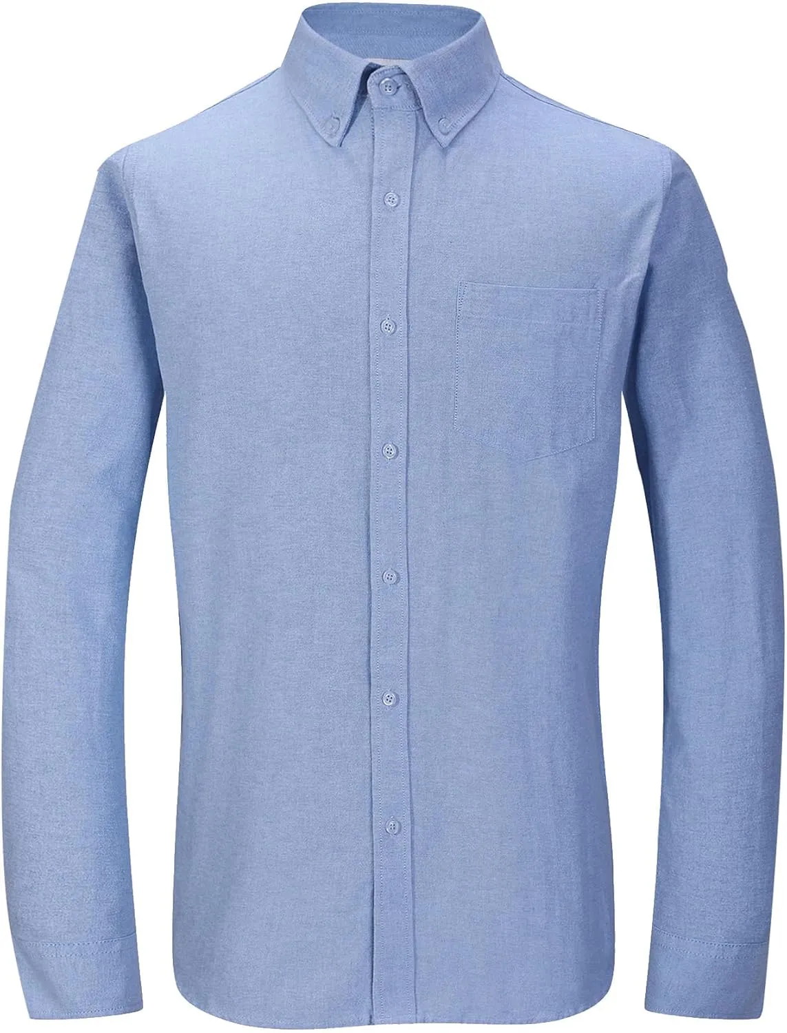 Men's Oxford Shirt Regular-Fit Button Down Collar Shirts Long Sleeve Dress Shirts Wrinkle Resistant with Pocket