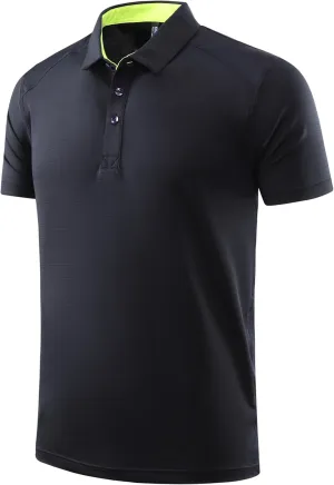 Mens Polo Shirts Quick Dry Sport T Shirt Performance Short Sleeve Athletic Tennis Golf Workout Polo Shirts