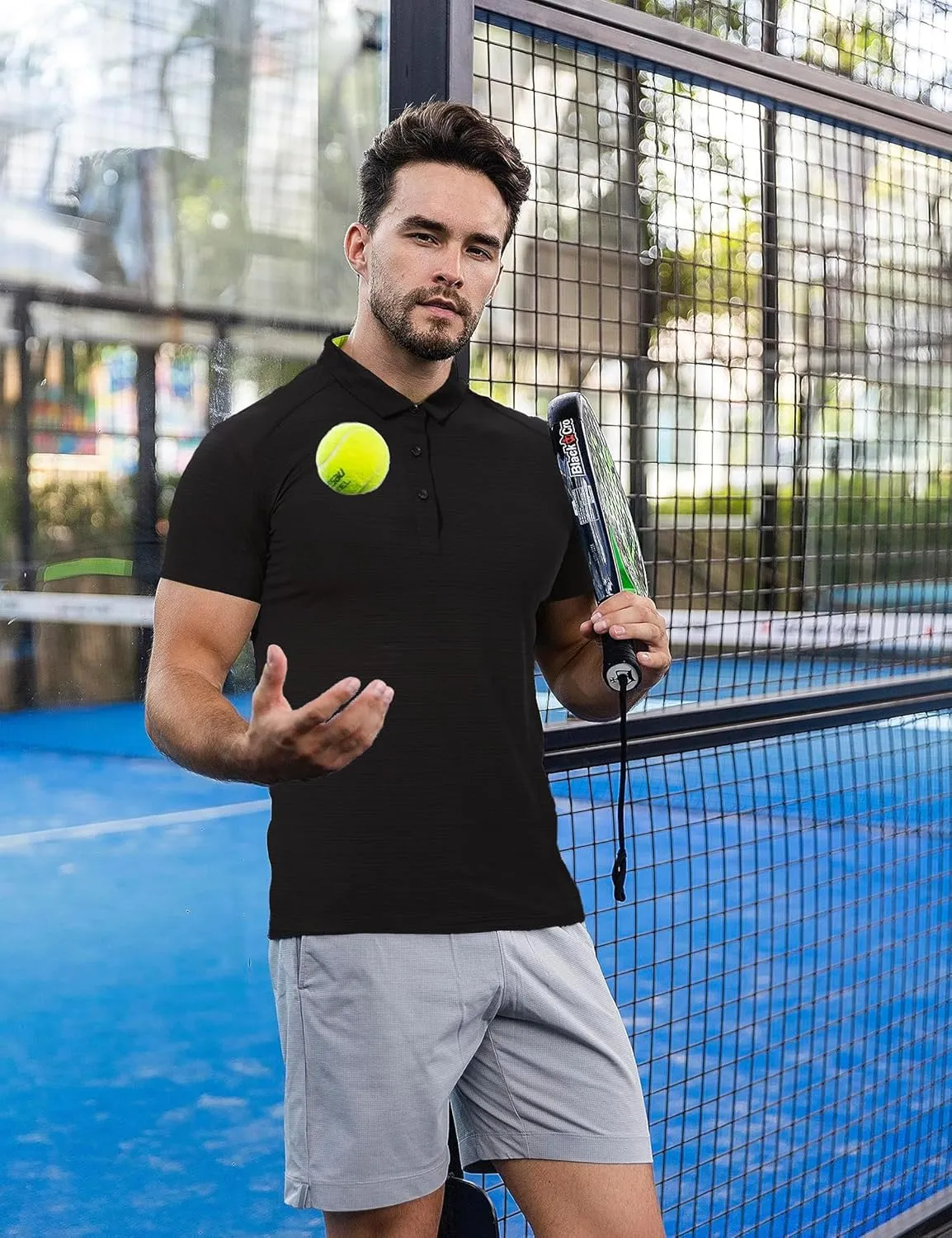 Mens Polo Shirts Quick Dry Sport T Shirt Performance Short Sleeve Athletic Tennis Golf Workout Polo Shirts
