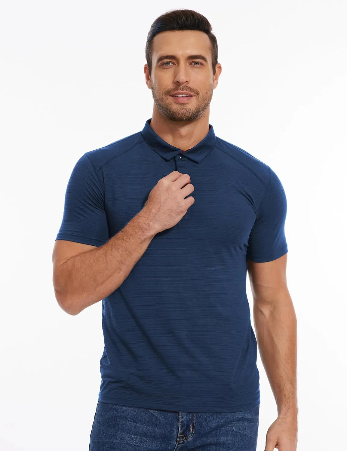 Mens Polo Shirts Quick Dry Sport T Shirt Performance Short Sleeve Athletic Tennis Golf Workout Polo Shirts