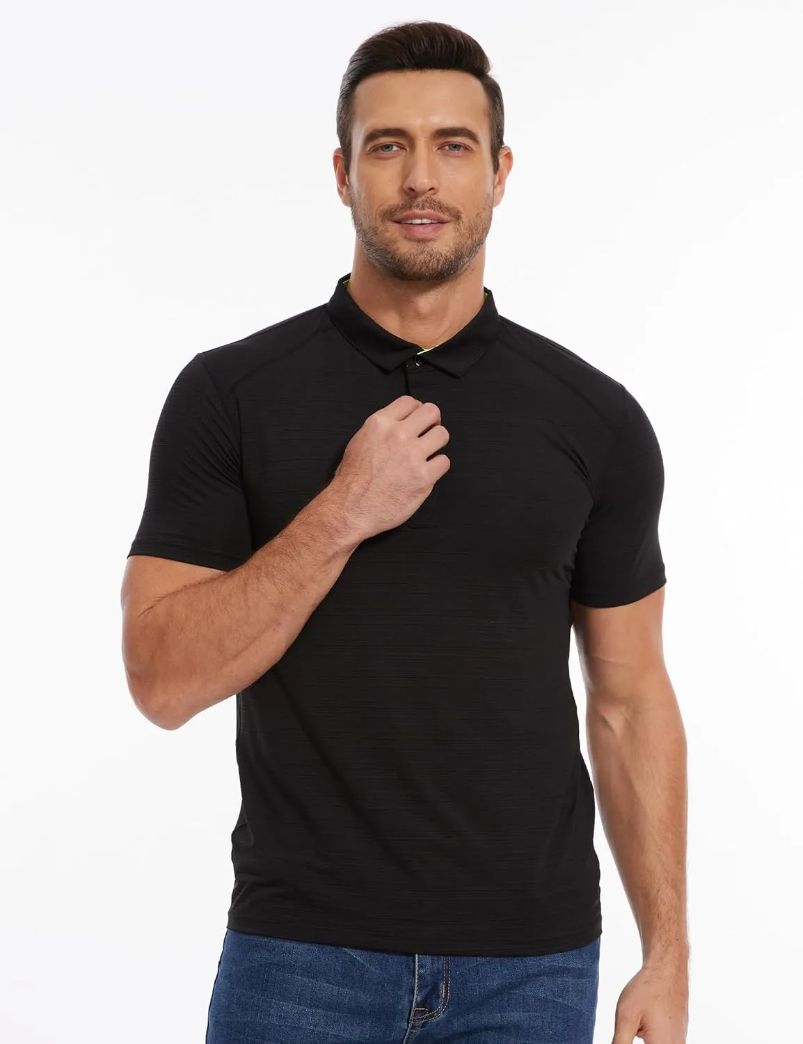 Mens Polo Shirts Quick Dry Sport T Shirt Performance Short Sleeve Athletic Tennis Golf Workout Polo Shirts