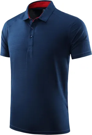 Mens Polo Shirts Quick Dry Sport T Shirt Performance Short Sleeve Athletic Tennis Golf Workout Polo Shirts