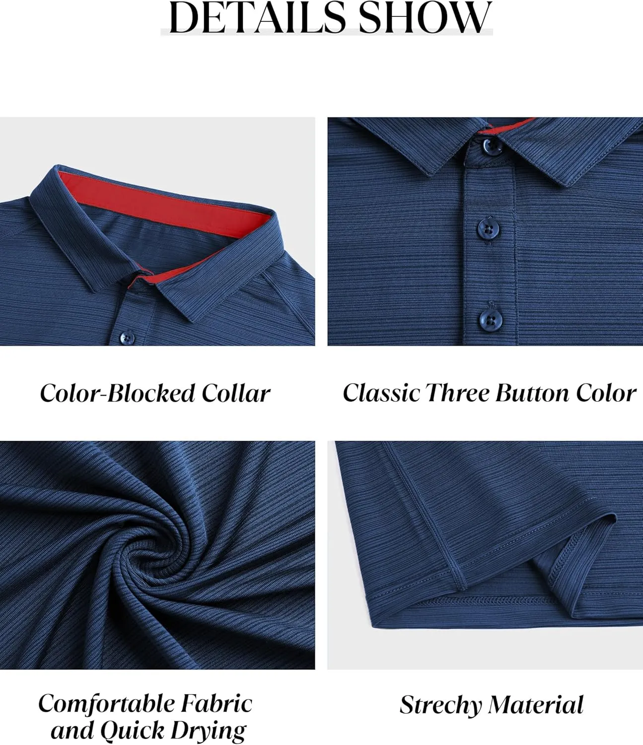 Mens Polo Shirts Quick Dry Sport T Shirt Performance Short Sleeve Athletic Tennis Golf Workout Polo Shirts