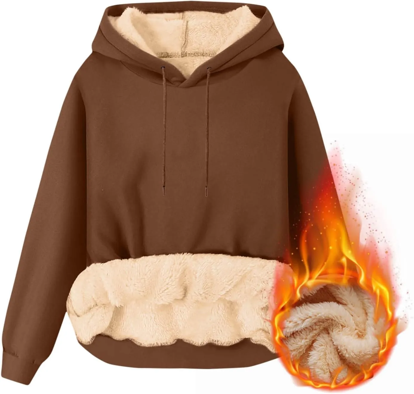 Men's Pullover Hoodie Thick Sherpa Lined Sweatshirt with Kangaroo Pocket Warm Fleece Hoodies for Winter 2025