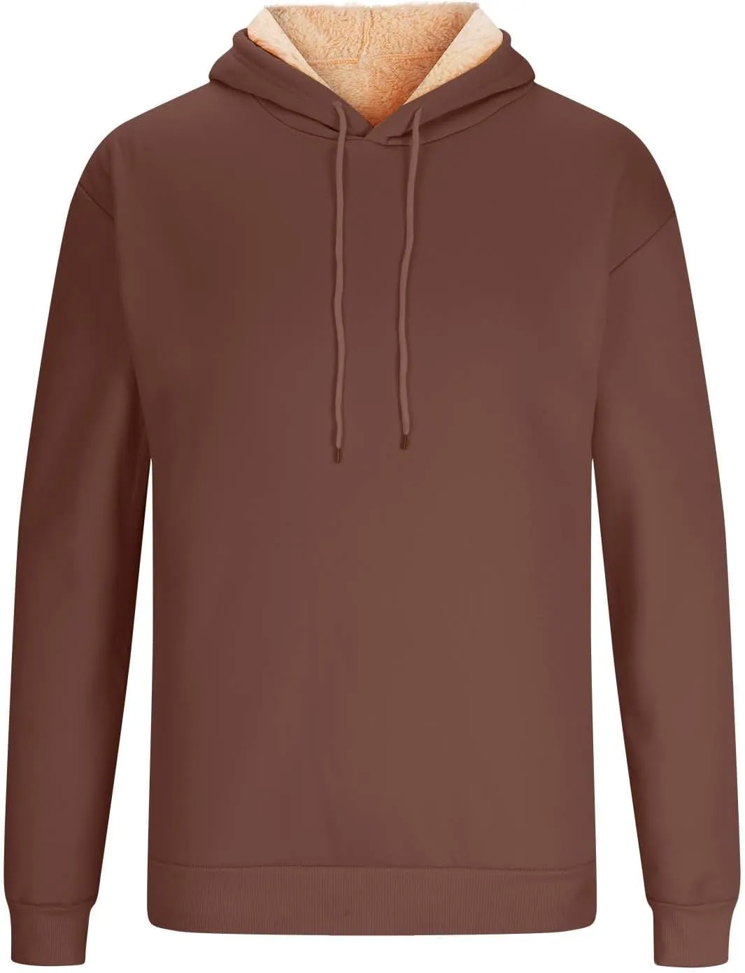 Men's Pullover Hoodie Thick Sherpa Lined Sweatshirt with Kangaroo Pocket Warm Fleece Hoodies for Winter 2025
