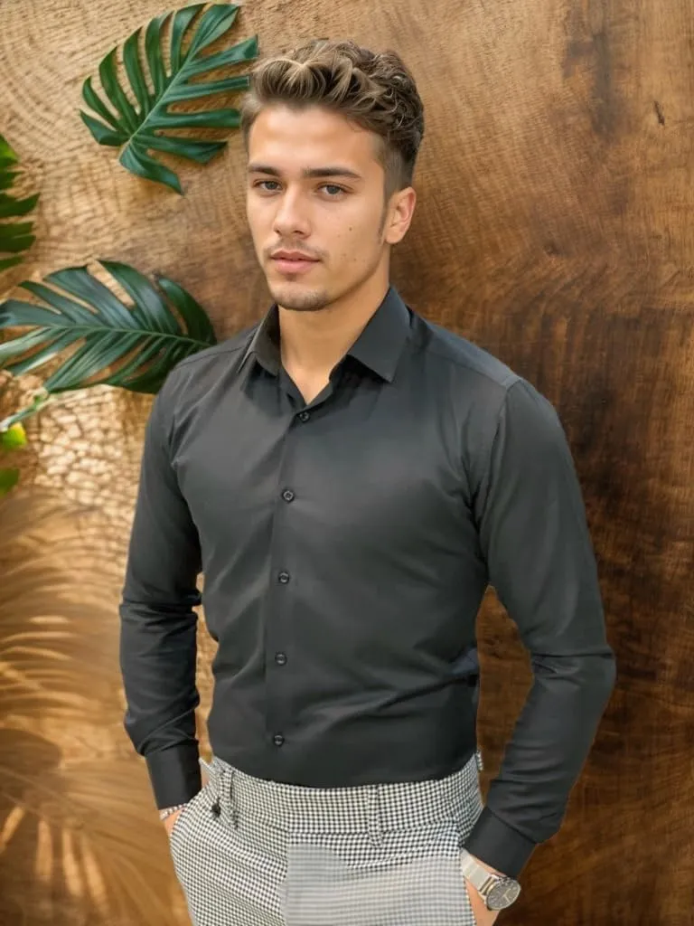 Men's Shirts Button Up Men Shirt Long Sleeve Dress Shirts for Men Wedding Dating Business Casual Shirt