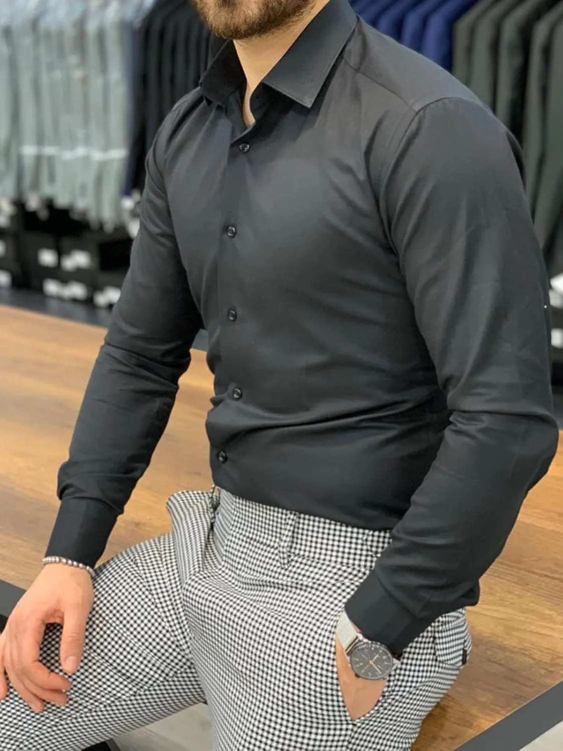Men's Shirts Button Up Men Shirt Long Sleeve Dress Shirts for Men Wedding Dating Business Casual Shirt