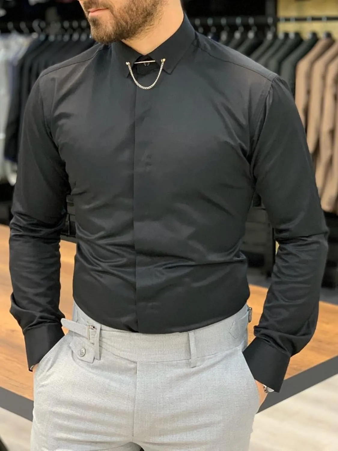 Men's Shirts Button Up Men Shirt Long Sleeve Dress Shirts for Men Wedding Dating Business Casual Shirt