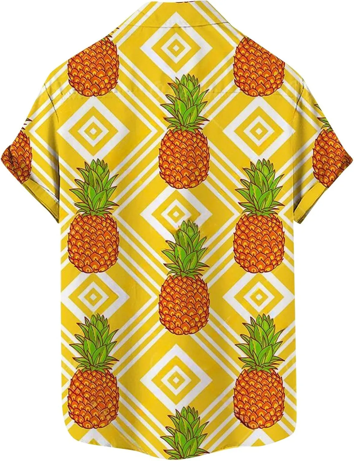 Men's Shirts Spring Summer Casual Fruit Printing Hawaiian Lapel Short Sleeve Shirt Top Button Down Shirt Men, M-5XL