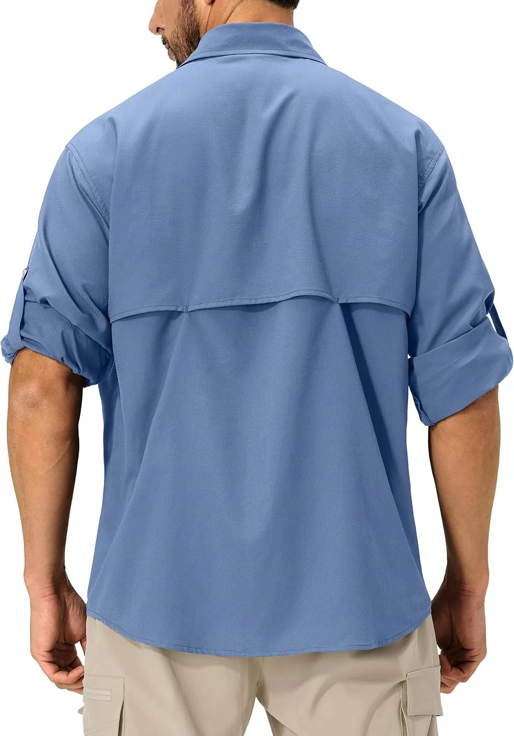 Men's Sun Protection Fishing Shirts Lightweight Long Sleeve UPF 50  Travel Work Hiking Shirts with Pockets