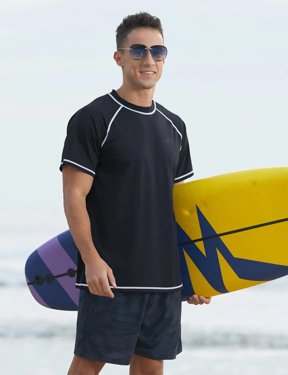 Men's Swim Shirts Rash Guard UPF 50  UV Sun Protection T-Shirt Quick Dry Fishing Beach T Shirts