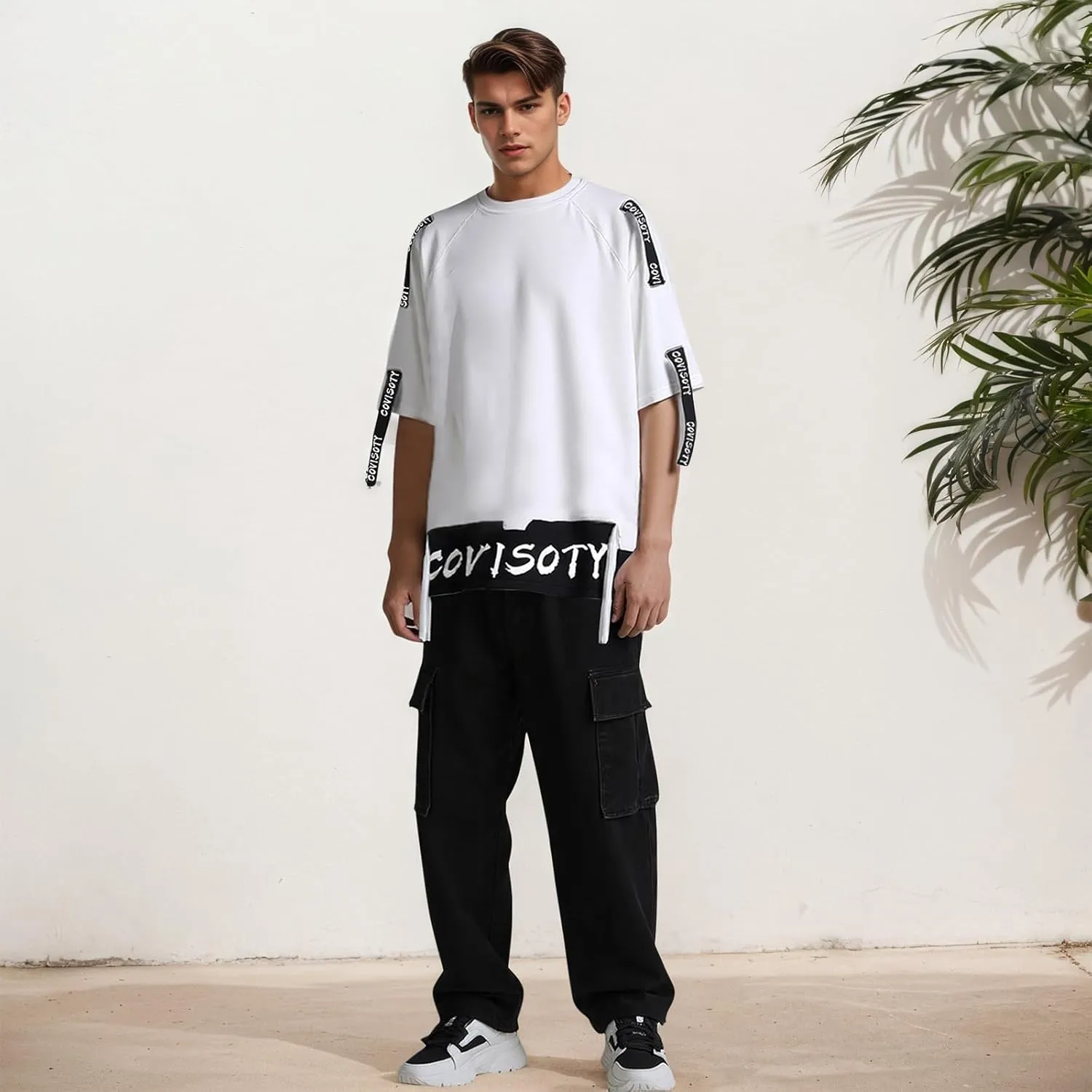 Men's Techwear Japanese Harajuku Streetwear Hip Hop Short Sleeve T-Shirt