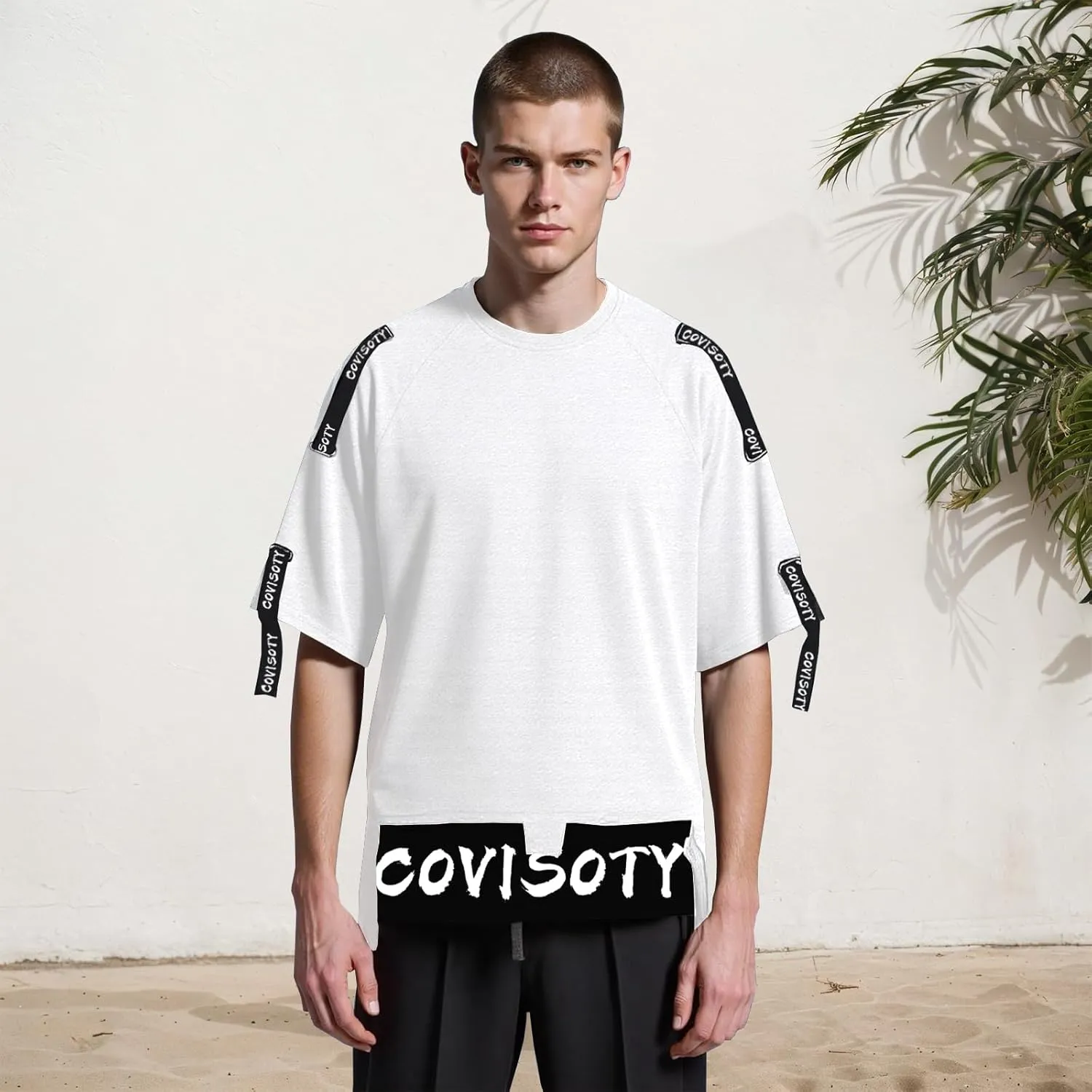 Men's Techwear Japanese Harajuku Streetwear Hip Hop Short Sleeve T-Shirt