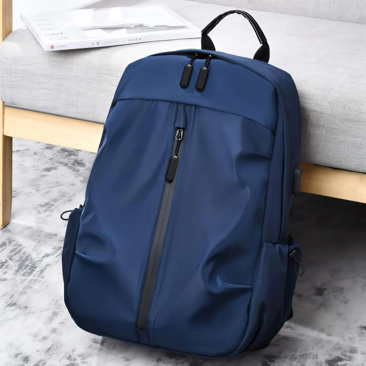 Mens travel Backpack Durable Water-Resistant Pack with Laptop Sleeve, Classic Backpack (Blue)