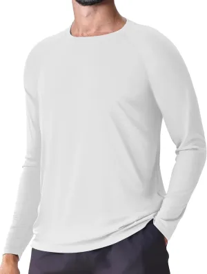 Men's UPF 50  Rash Guard Long Sleeve Sun Protection SPF UV Shirts Lightweight Breathable Swim T-Shirts