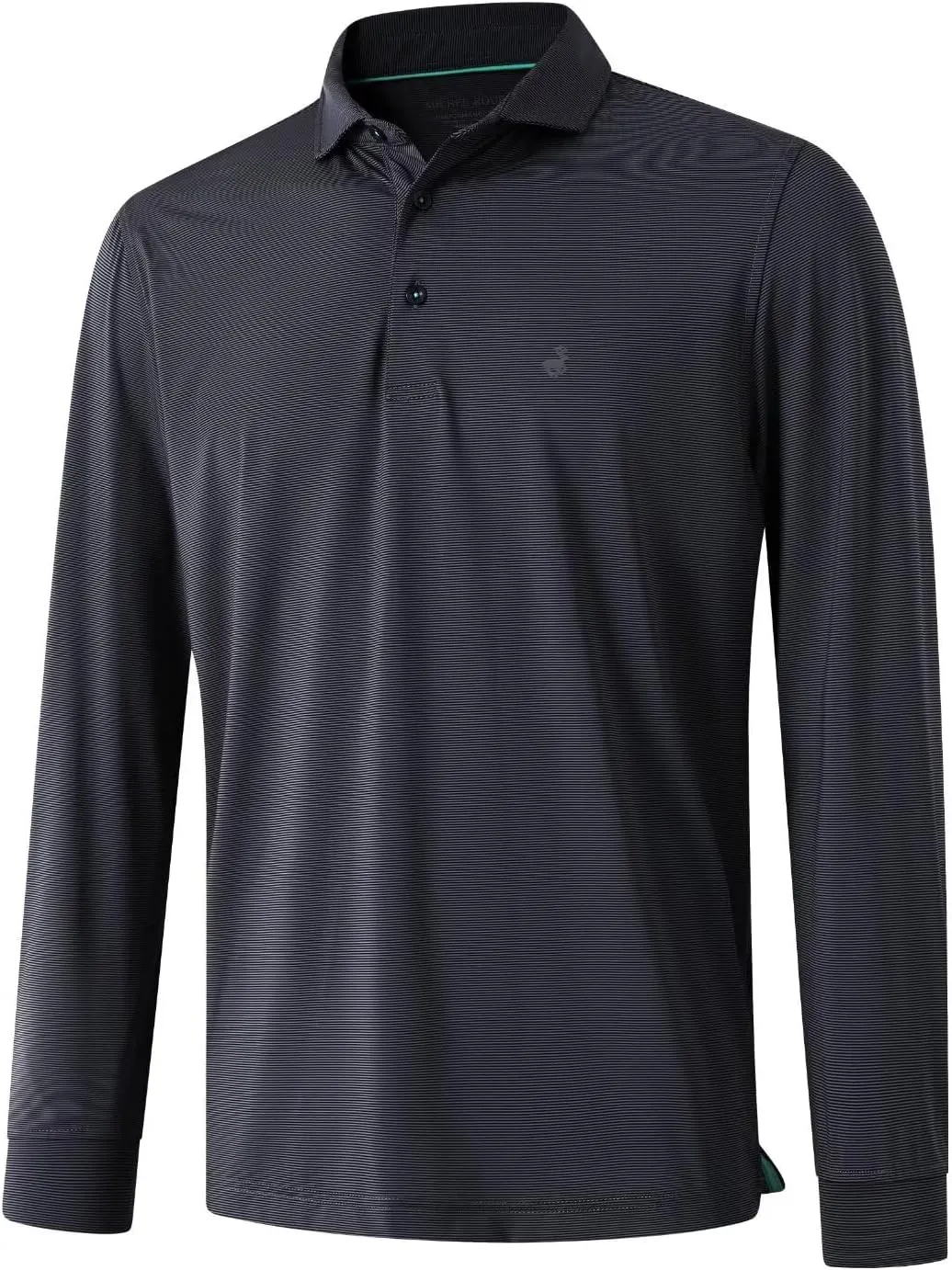 MICHEL ROUEN Golf Shirts for Men Short Sleeve Lightweight Quick Dry Pin Striped Casual Collared Polo Shirts