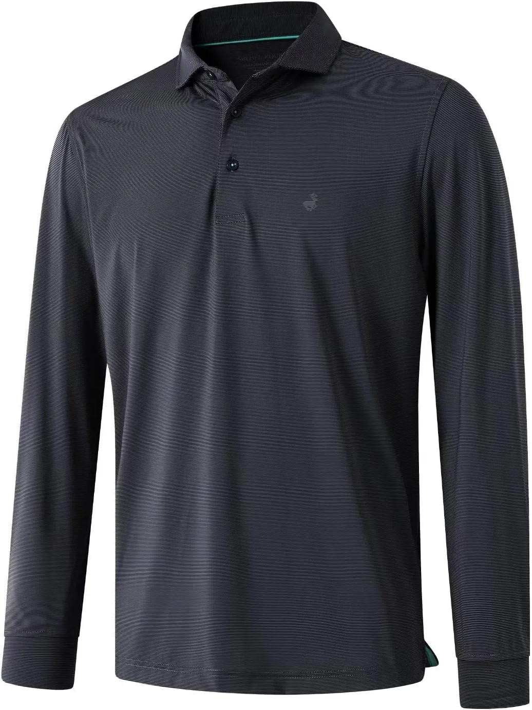 MICHEL ROUEN Golf Shirts for Men Short Sleeve Lightweight Quick Dry Pin Striped Casual Collared Polo Shirts