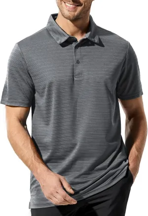 MIER Men's Quick Dry Golf Polo Shirts Short Sleeve Lightweight Casual Shirts Soft Polyester Collared Shirt