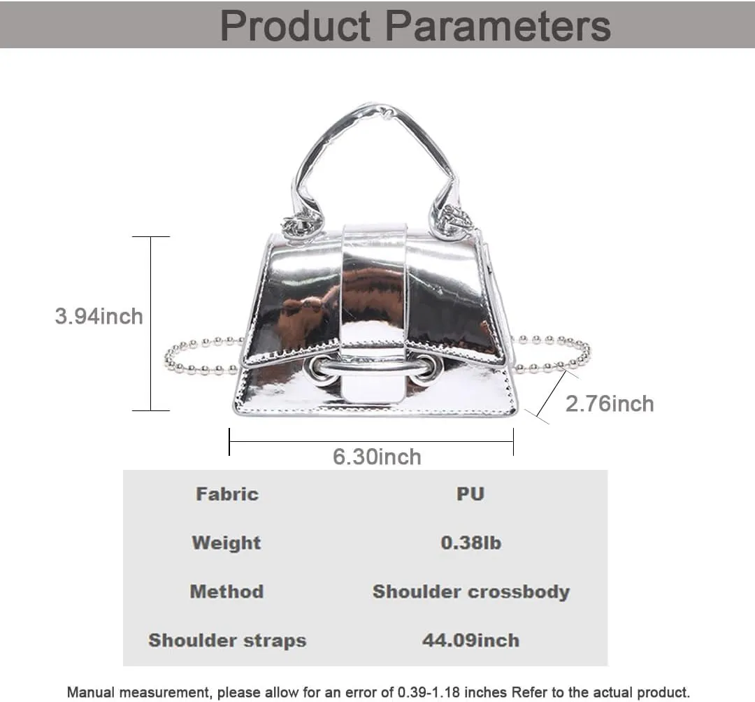 Mini Silver Purse for Women Metallic Evening Bag Hobo Bags Clutch Purse Y2k Sparkly Gold Bag Crossbody Purses Handbag