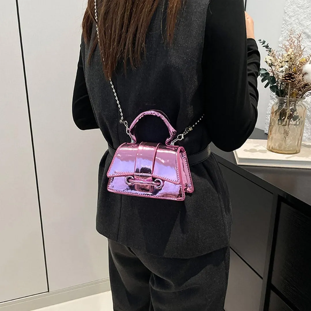 Mini Silver Purse for Women Metallic Evening Bag Hobo Bags Clutch Purse Y2k Sparkly Gold Bag Crossbody Purses Handbag
