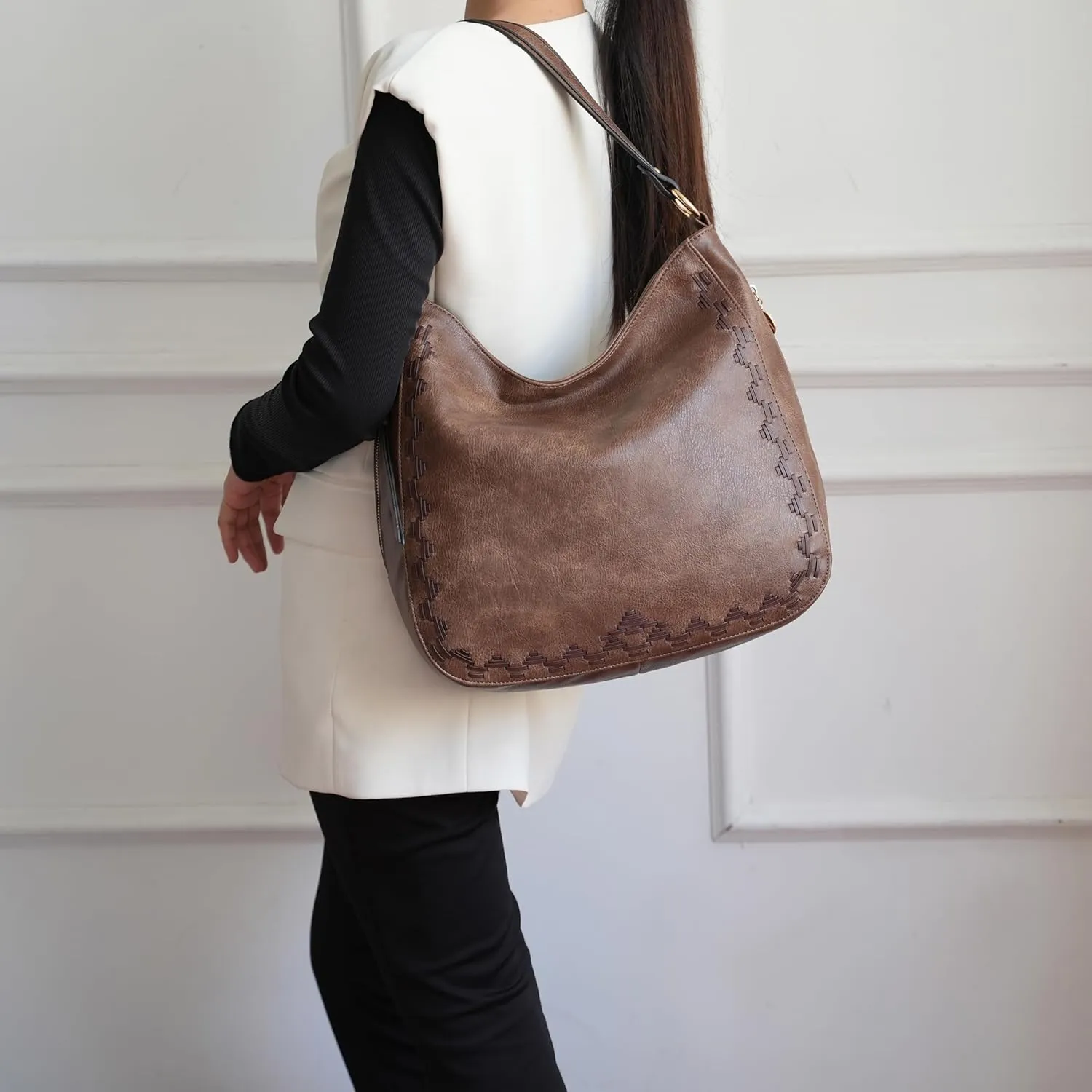 MKF Collection Shoulder Bag for Women, Vegan Leather Top-Handle Crossbody Bag Handbag Purse by Mia K