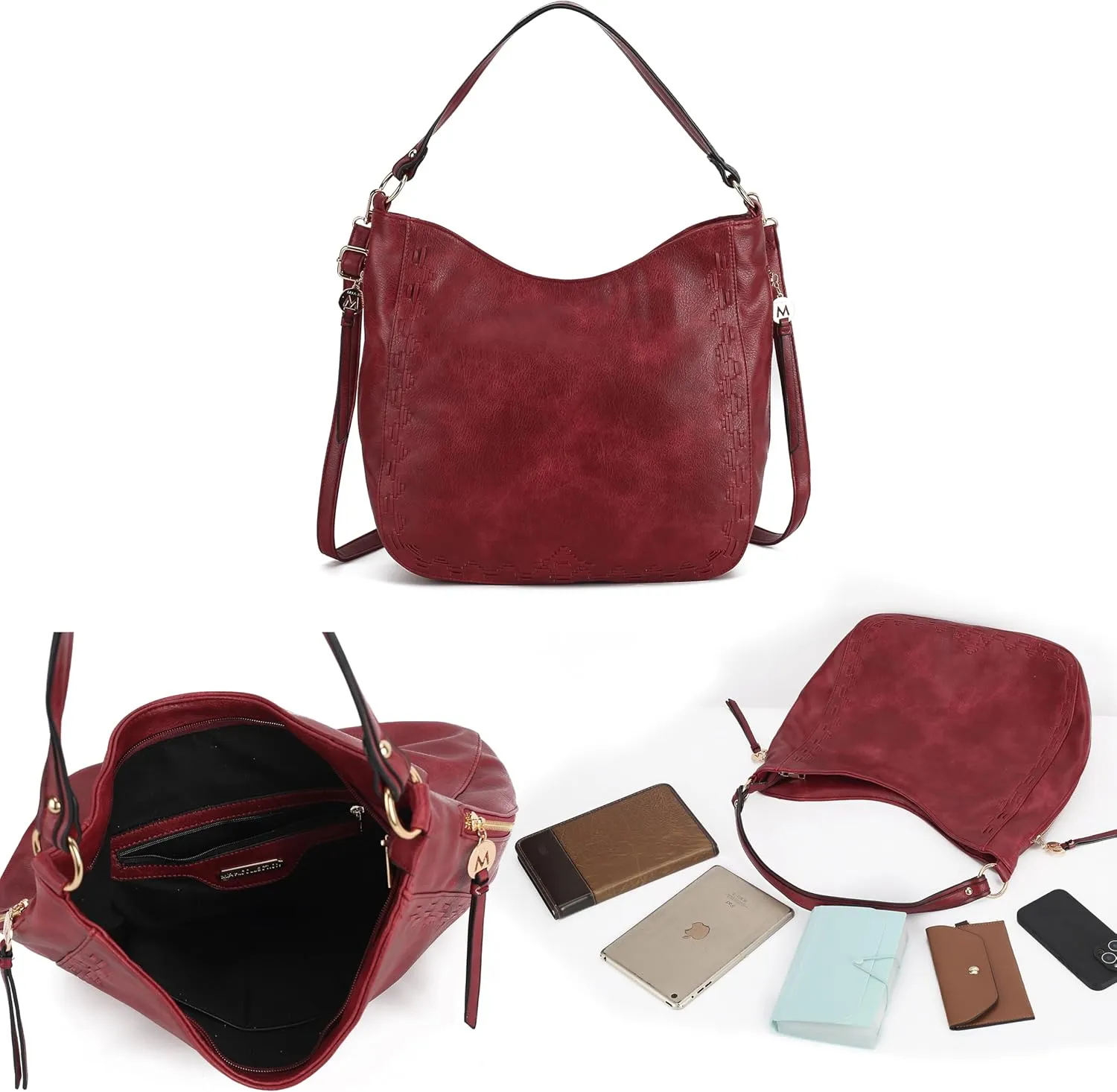 MKF Collection Shoulder Bag for Women, Vegan Leather Top-Handle Crossbody Bag Handbag Purse by Mia K