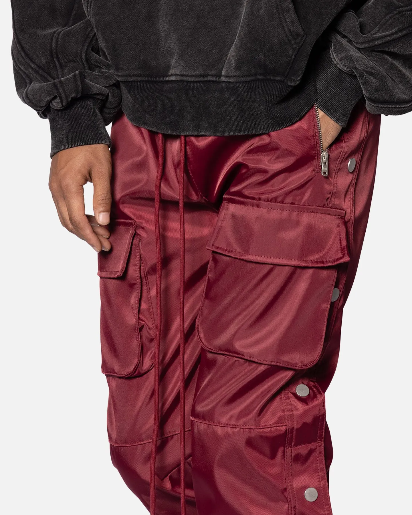 MNML Snap Front Cargo Pants Red