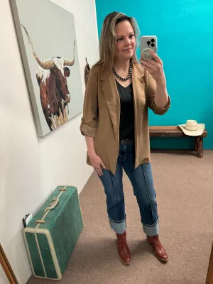 Mocha Boyfriend Blazer **Small - 3x