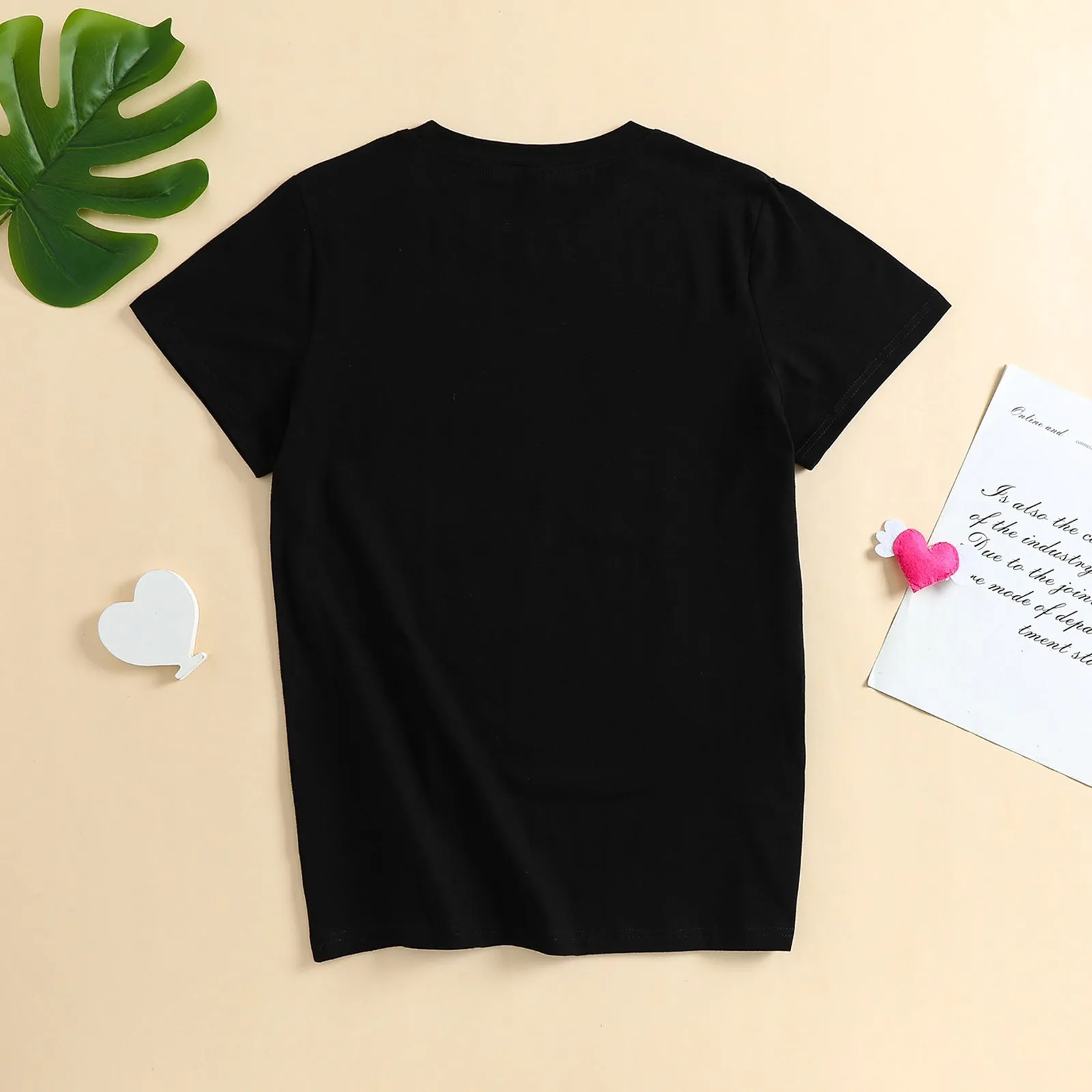 Mommy and Me Creative Cartoon Bear Letter Printing Short Sleeve