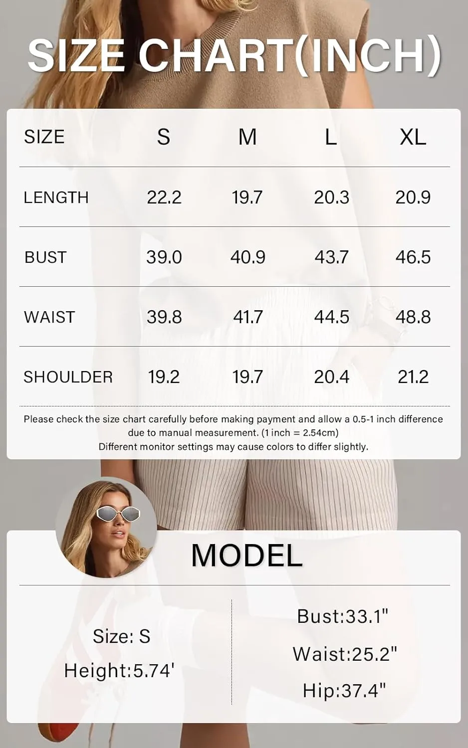 Moreone Womens Sweater Vest Cap Sleeve Crew Neck Sleeveless Casual Ribbed Knit Cropped Pullover Tank Tops