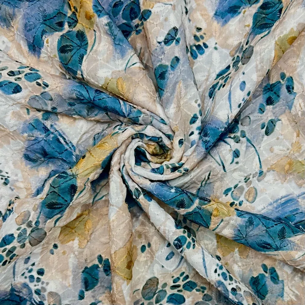 Nature's Palette Embroidered Polycotton Fabric