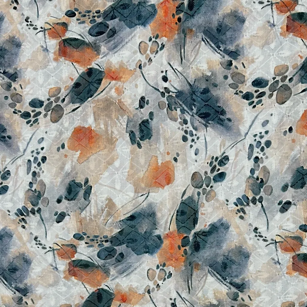 Nature's Palette Embroidered Polycotton Fabric