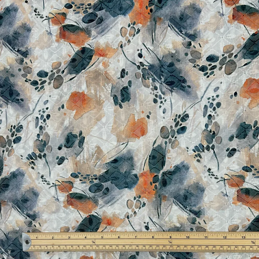 Nature's Palette Embroidered Polycotton Fabric