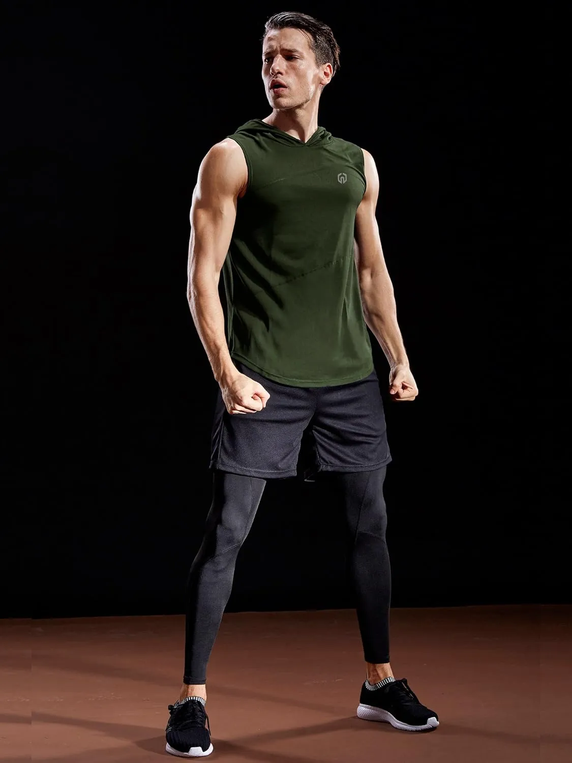 NELEUS Dry Fit Workout Athletic Muscle Tank Top Running Shirts with Hoods