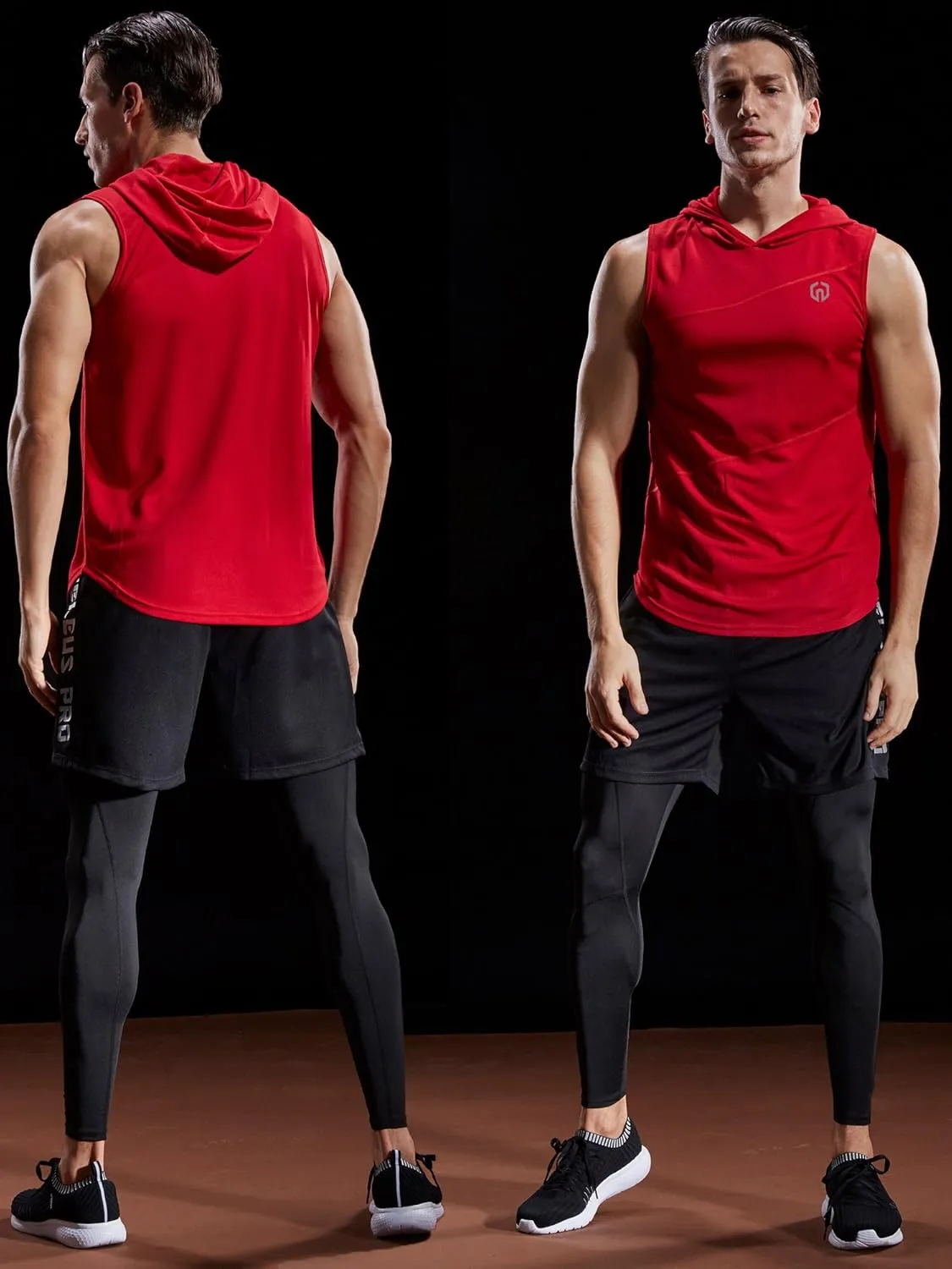 NELEUS Dry Fit Workout Athletic Muscle Tank Top Running Shirts with Hoods