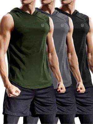 NELEUS Dry Fit Workout Athletic Muscle Tank Top Running Shirts with Hoods