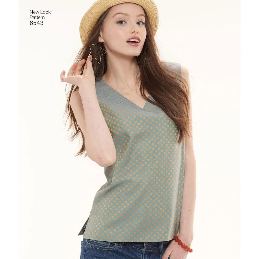 Newlook Pattern 6543 Misses' Easy Tops