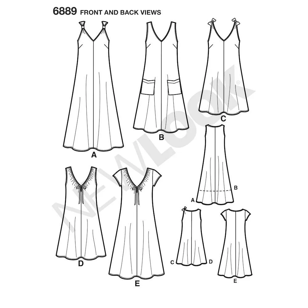 Newlook Pattern 6889 Misses Easy 2-Hour* Pullover Dress