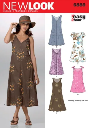 Newlook Pattern 6889 Misses Easy 2-Hour* Pullover Dress