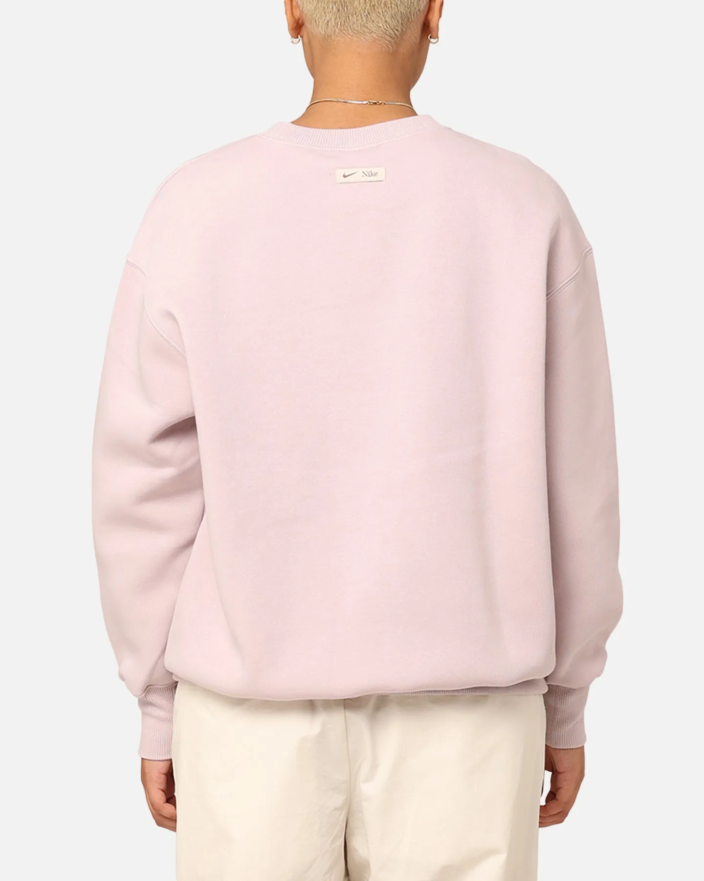 Nike Women's Sportswear Phoenix Fleece Oversized Logo Crewneck Platinum Violet/Light Orewood Brown/Smokey Mauve