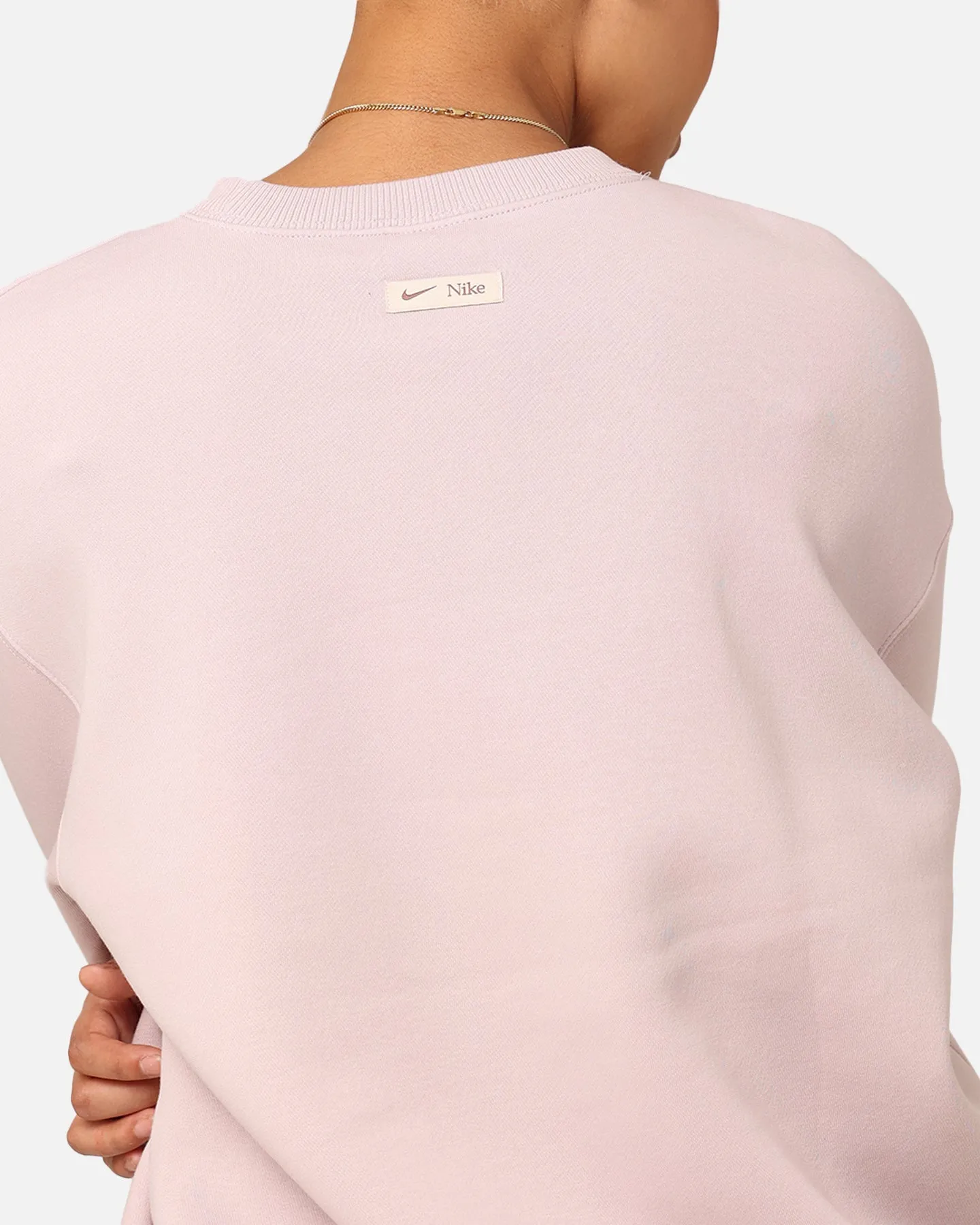 Nike Women's Sportswear Phoenix Fleece Oversized Logo Crewneck Platinum Violet/Light Orewood Brown/Smokey Mauve
