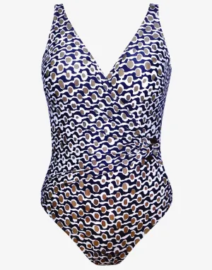 Noa Wrap Front Swimsuit - Black
